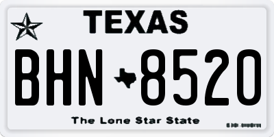 TX license plate BHN8520