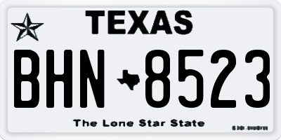 TX license plate BHN8523