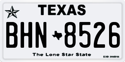 TX license plate BHN8526