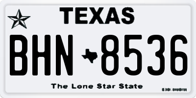 TX license plate BHN8536