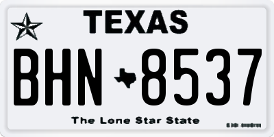 TX license plate BHN8537