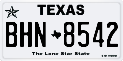 TX license plate BHN8542