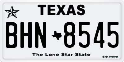 TX license plate BHN8545
