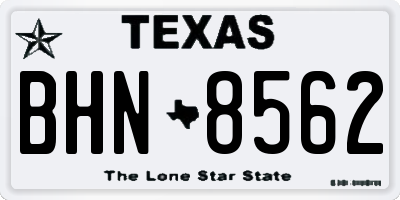 TX license plate BHN8562