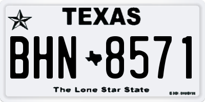 TX license plate BHN8571