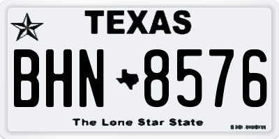 TX license plate BHN8576