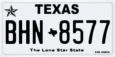 TX license plate BHN8577