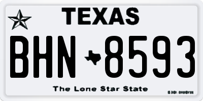 TX license plate BHN8593