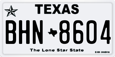 TX license plate BHN8604