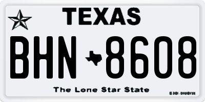 TX license plate BHN8608