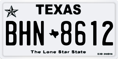 TX license plate BHN8612