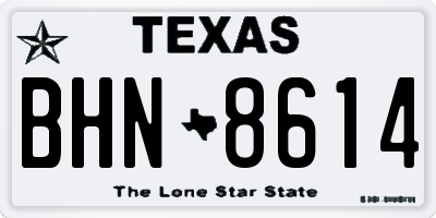 TX license plate BHN8614
