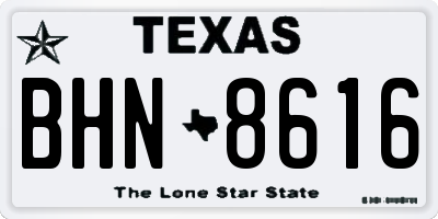 TX license plate BHN8616