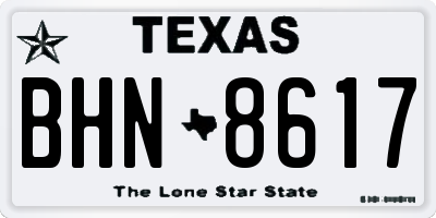 TX license plate BHN8617