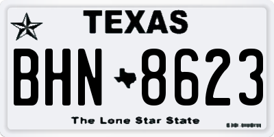 TX license plate BHN8623