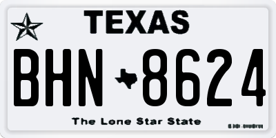 TX license plate BHN8624