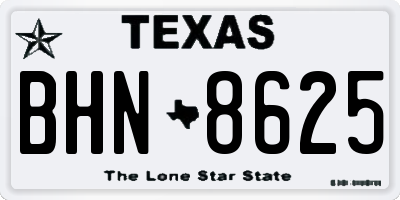 TX license plate BHN8625