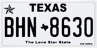 TX license plate BHN8630