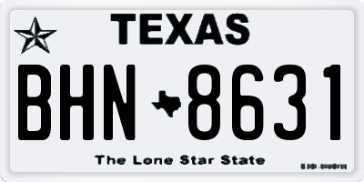 TX license plate BHN8631