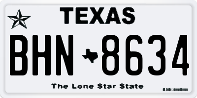 TX license plate BHN8634