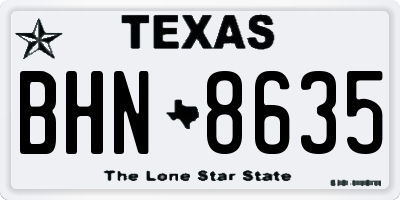 TX license plate BHN8635