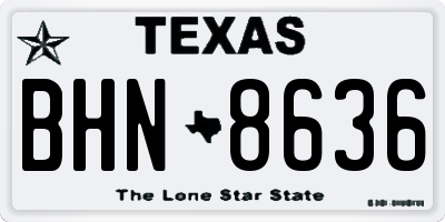 TX license plate BHN8636