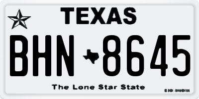 TX license plate BHN8645