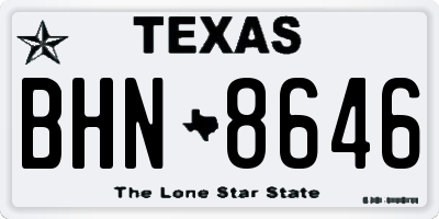 TX license plate BHN8646