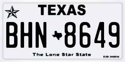 TX license plate BHN8649