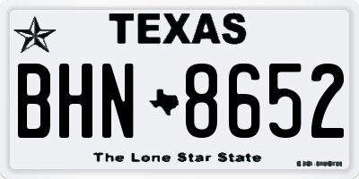 TX license plate BHN8652