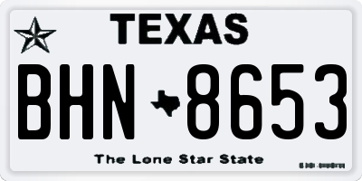 TX license plate BHN8653
