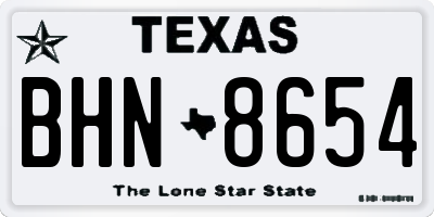 TX license plate BHN8654