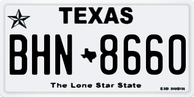 TX license plate BHN8660