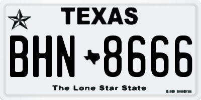 TX license plate BHN8666