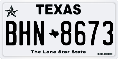 TX license plate BHN8673