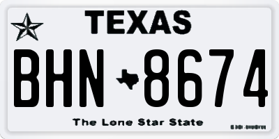 TX license plate BHN8674