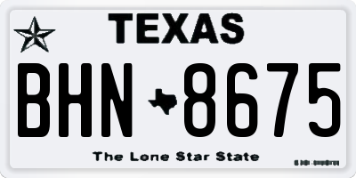 TX license plate BHN8675