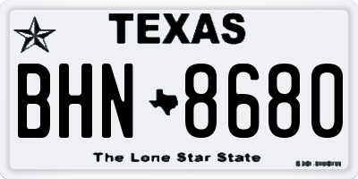 TX license plate BHN8680