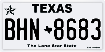 TX license plate BHN8683