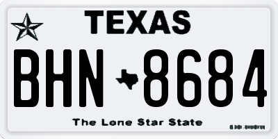 TX license plate BHN8684