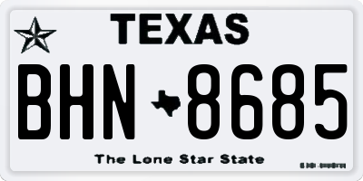 TX license plate BHN8685