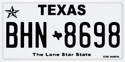 TX license plate BHN8698