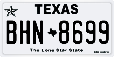 TX license plate BHN8699