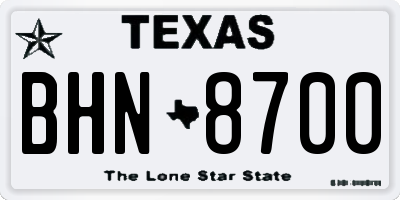 TX license plate BHN8700