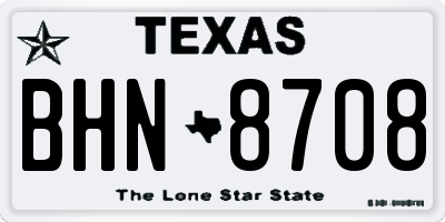 TX license plate BHN8708