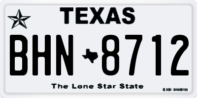 TX license plate BHN8712