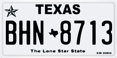TX license plate BHN8713
