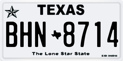 TX license plate BHN8714