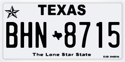 TX license plate BHN8715