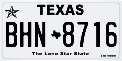 TX license plate BHN8716